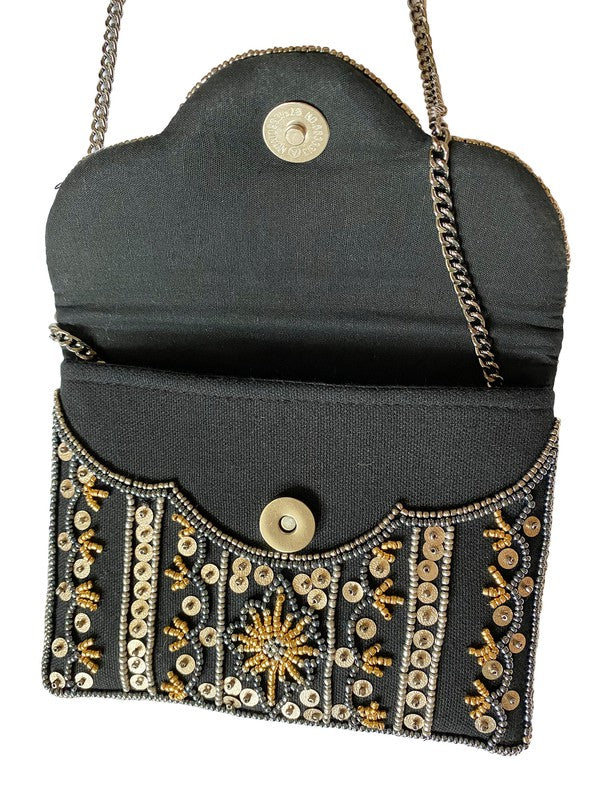 Midnight Beaded Clutch