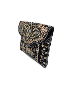 Midnight Beaded Clutch