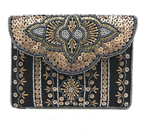 Midnight Beaded Clutch