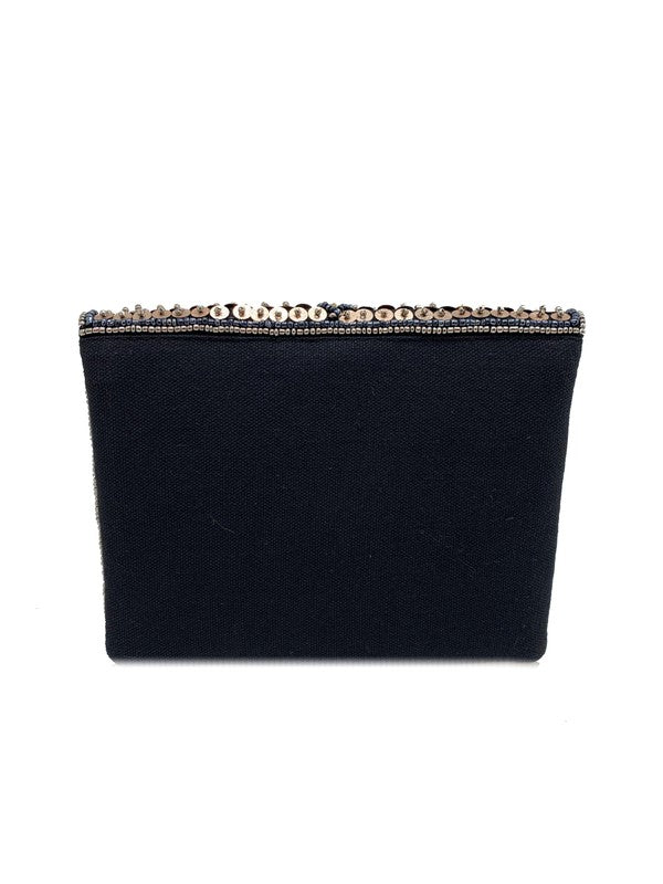 Midnight Beaded Clutch