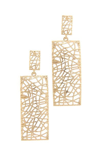 Golden Rectangle Drop Earrings